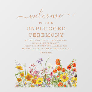 Colorful Wild Flower Wedding Unplugged Ceremony Wall Decal