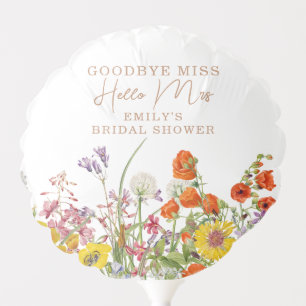 Colorful Wild Flowers Country Floral Goodbye Miss Balloon