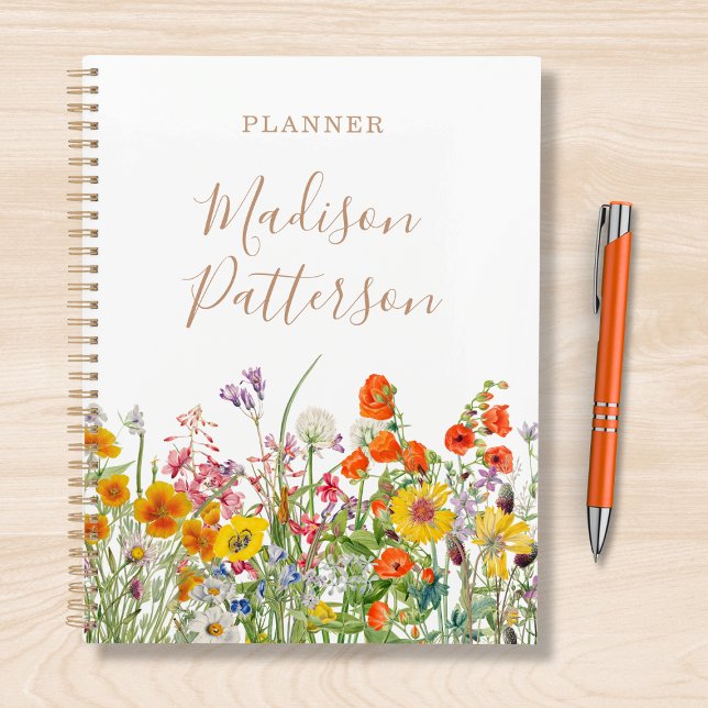 Colorful Wild Flowers Country Personalized Name Planner (Creator Uploaded)