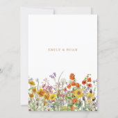 Colorful Wild Flowers Country Wedding Invitation (Back)