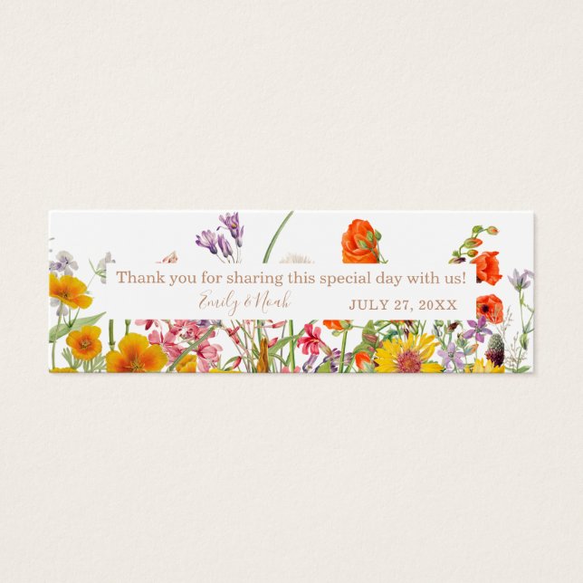 Colorful Wild Flowers Country Wedding Thank You (Front)