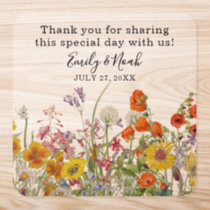 Colorful Wild Flowers Country Wedding Thank You Square Sticker