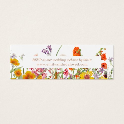 Colorful Wild Flowers Country Wedding Website Card