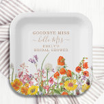 Colorful Wild Flowers Goodbye Miss Bridal Shower Paper Plates<br><div class="desc">Colorful Wild Flowers Country Wedding Goodbye Miss Bridal Shower Paper Party Plates features pretty country flowers in orange, yellow, purple and pink on a white background with your custom information. Perfect for your special Hen's Party, Bachelorette Party, Bridal Shower, Pamper Party, Bachelorette Weekend and wedding celebration with modern botanical flowers...</div>