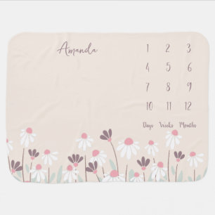 Colorful wild flowers II milestone Baby Blanket