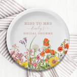 Colorful Wild Flowers Miss To Mrs Bridal Shower Paper Plates<br><div class="desc">Colorful Wild Flowers Country Wedding Miss To Mrs Bridal Shower Paper Party Plates features pretty country flowers in orange, yellow, purple and pink on a white background with your custom information. Perfect for your special Hen's Party, Bachelorette Party, Bridal Shower, Pamper Party, Bachelorette Weekend and wedding celebration with modern botanical...</div>