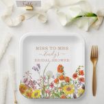 Colorful Wild Flowers Miss To Mrs Bridal Shower Paper Plates<br><div class="desc">Colorful Wild Flowers Country Wedding Miss To Mrs Bridal Shower Paper Party Plates features pretty country flowers in orange, yellow, purple and pink on a white background with your custom information. Perfect for your special Hen's Party, Bachelorette Party, Bridal Shower, Pamper Party, Bachelorette Weekend and wedding celebration with modern botanical...</div>