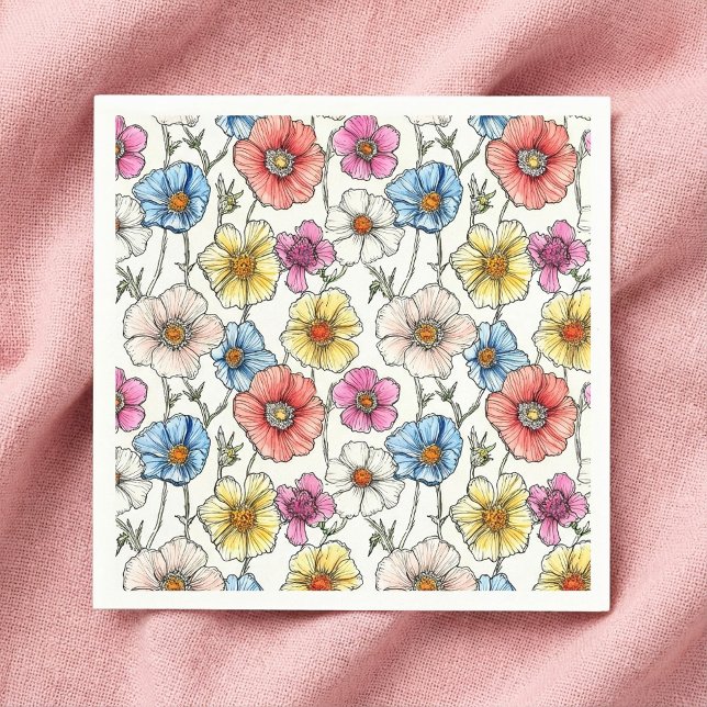 Colorful wild flowers napkin (Creator Uploaded)