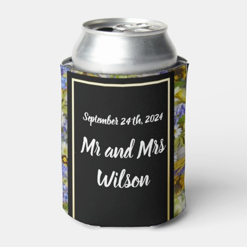 Colorful Wild Flowers  Wedding  Can Cooler