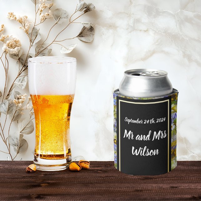 Colorful Wild Flowers  Wedding  Can Cooler (Creator Uploaded)