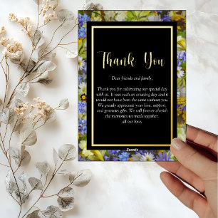 Colorful Wild Flowers Wedding Thank You Card