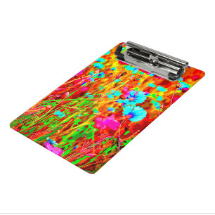 Colorful Wild Meadow in Bloom Pop Art Style Mini Clipboard