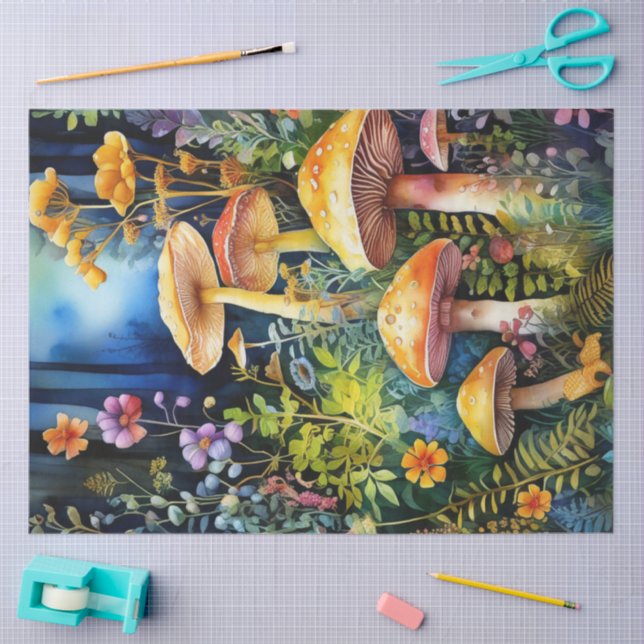 Colorful Wild MushroomsTissue Paper (Craft)