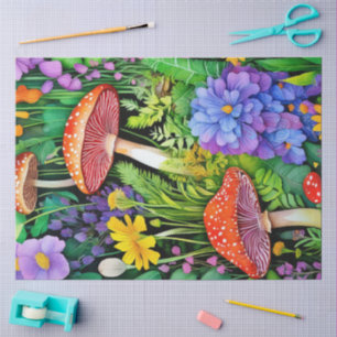 Colorful Wild MushroomsTissue Paper