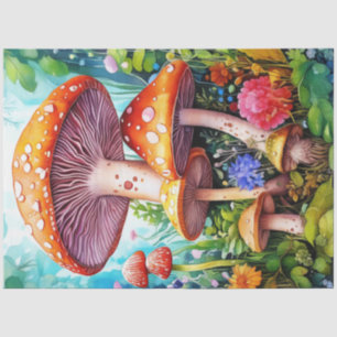 Colorful Wild MushroomsTissue Paper