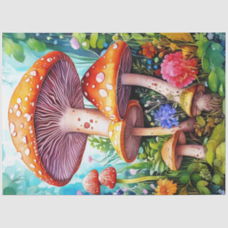 Colorful Wild MushroomsTissue Paper