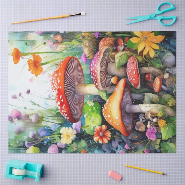 Colorful Wild MushroomsTissue Paper (Craft)