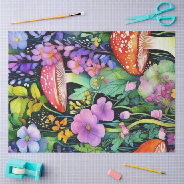 Colorful Wild MushroomsTissue Paper (Craft)
