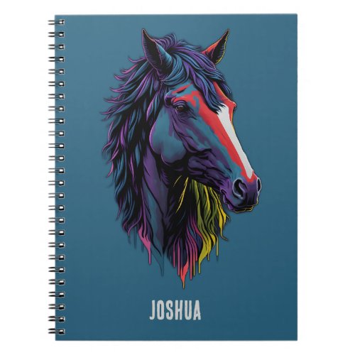 Colorful Wild Stallion Urban Graffiti Art Inspired Notebook