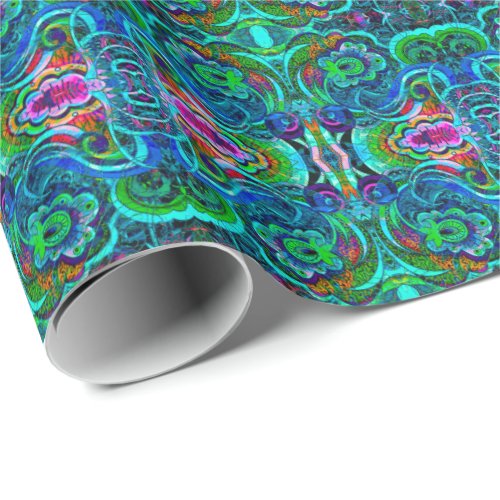 Colorful Wilde Kaleidoscope Psychedelic Patter Wrapping Paper