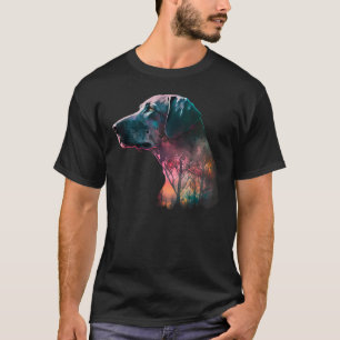 Colorful Wilderness Nature Weimaraner Reflection T-Shirt