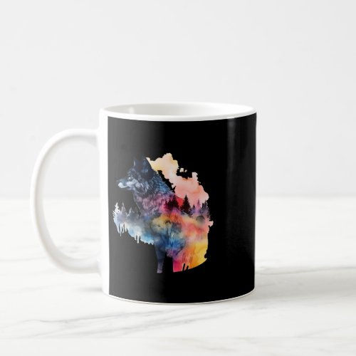 Colorful Wilderness Nature Wolf Reflection Coffee Mug