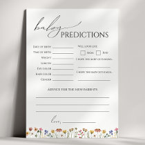 Colorful Wildflow Baby Shower Predictions Card