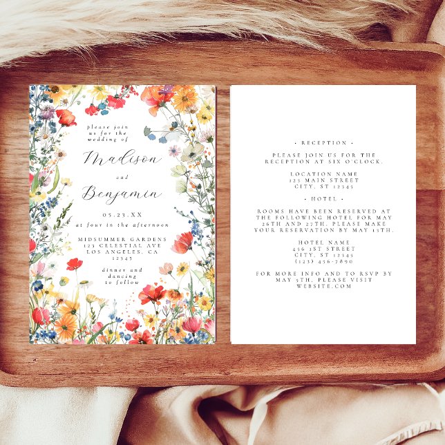 Colorful Wildflower All in One Wedding Invitation (Creator Uploaded)