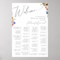 Colorful Wildflower | Alphabetical Seating Chart