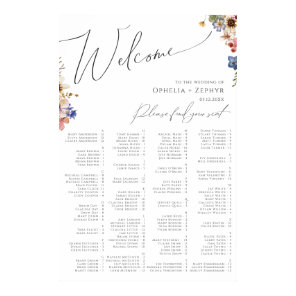 Colorful Wildflower | Alphabetical Seating Chart