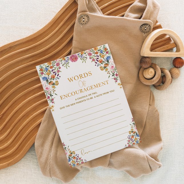 Colorful Wildflower Baby Advice & Wishes Game Card (Creator Uploaded)