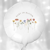Colorful Wildflower Baby In Bloom Baby Shower Balloon