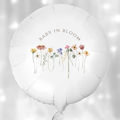 Colorful Wildflower Baby In Bloom Baby Shower Balloon