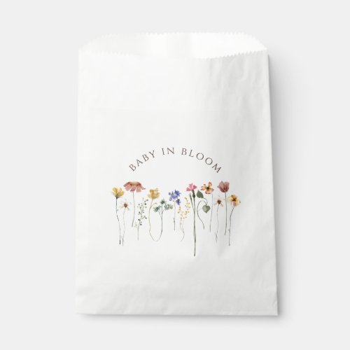 Colorful Wildflower Baby In Bloom Baby shower Favor Bag