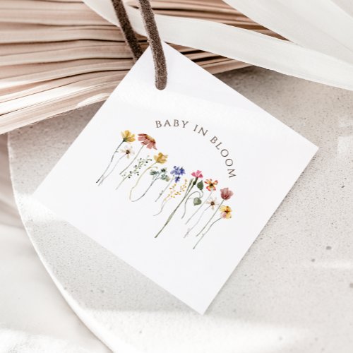Colorful Wildflower Baby In Bloom Baby Shower Favor Tags