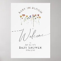 Colorful Wildflower Baby In Bloom Welcome Sign