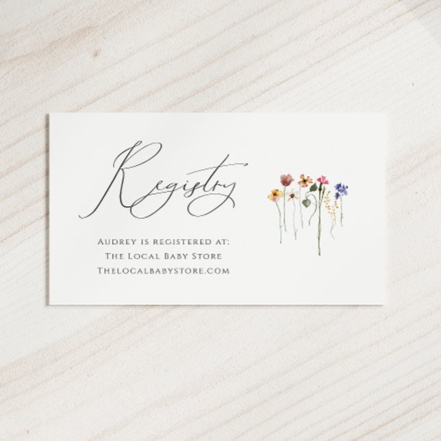 Colorful Wildflower Baby Registry  Enclosure Card (Creator Uploaded)