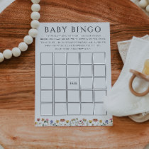 Colorful Wildflower Baby Shower Baby Bingo Card