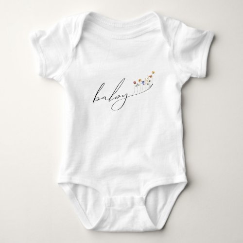 Colorful Wildflower Baby Shower Baby Bodysuit