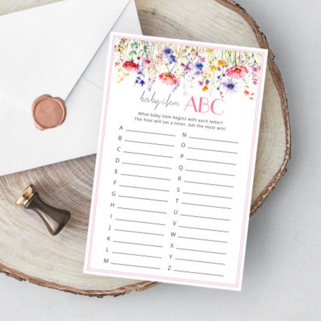 Colorful Wildflower Baby Shower Baby Item ABC Game (Creator Uploaded)