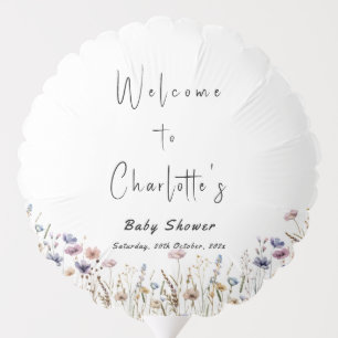 Colorful Wildflower Baby Shower Balloon