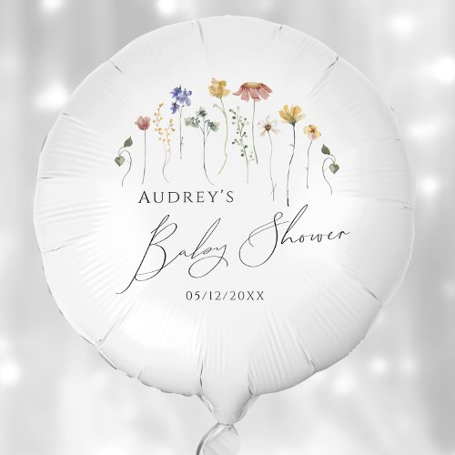 Colorful Wildflower Baby Shower Balloon
