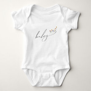 Colorful Wildflower Baby Shower Bodysuit