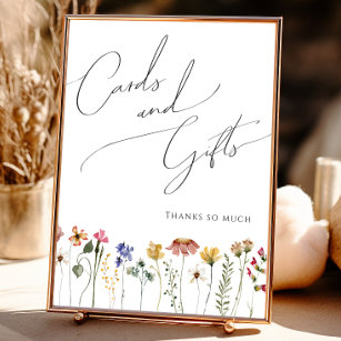 Colorful Wildflower Baby Shower Cards and Gifts Poster