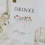 Colorful Wildflower Baby Shower Drinks Pedestal Sign