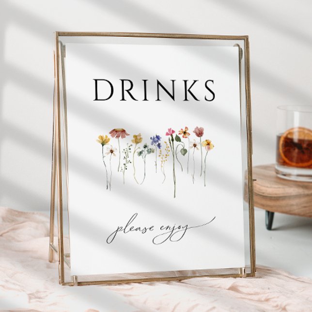 Colorful Wildflower Baby Shower Drinks Sign (Creator Uploaded)