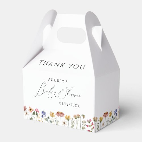 Colorful Wildflower Baby Shower Favor Boxes