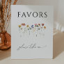 Colorful Wildflower Baby Shower Favors Pedestal Sign