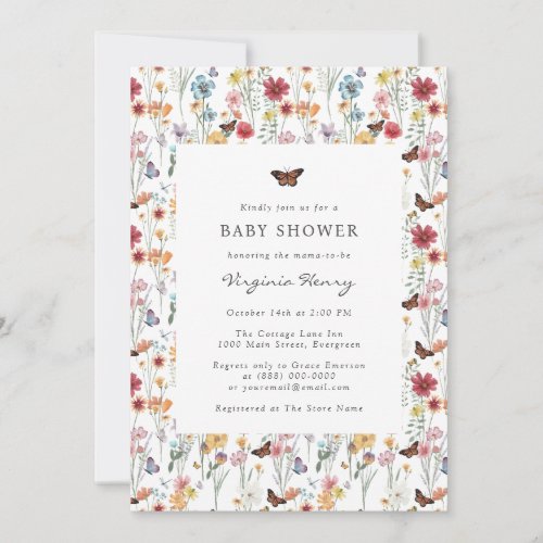 Colorful Wildflower Baby Shower Invitation