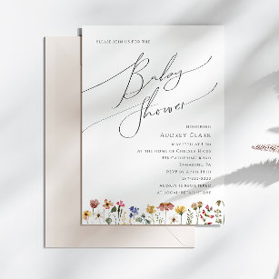 Colorful Wildflower Baby shower Invitation